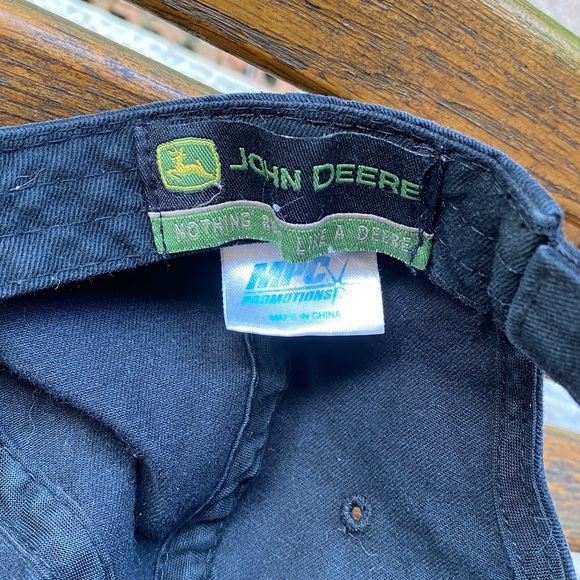 John Deere Black Vintage faded Hat adjustable back strap cap - Picture 6 of 14